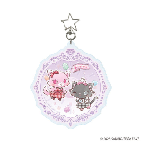 『ジュエルペット』星型ナスカン付きデカアクリルキーホルダー02/ガーネット&ダイアナ(グラフアートイラスト)